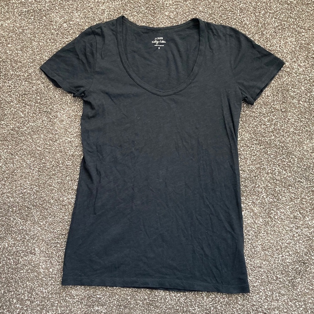 J.Crew Black Vintage Cotton Scoopneck T-Shirt